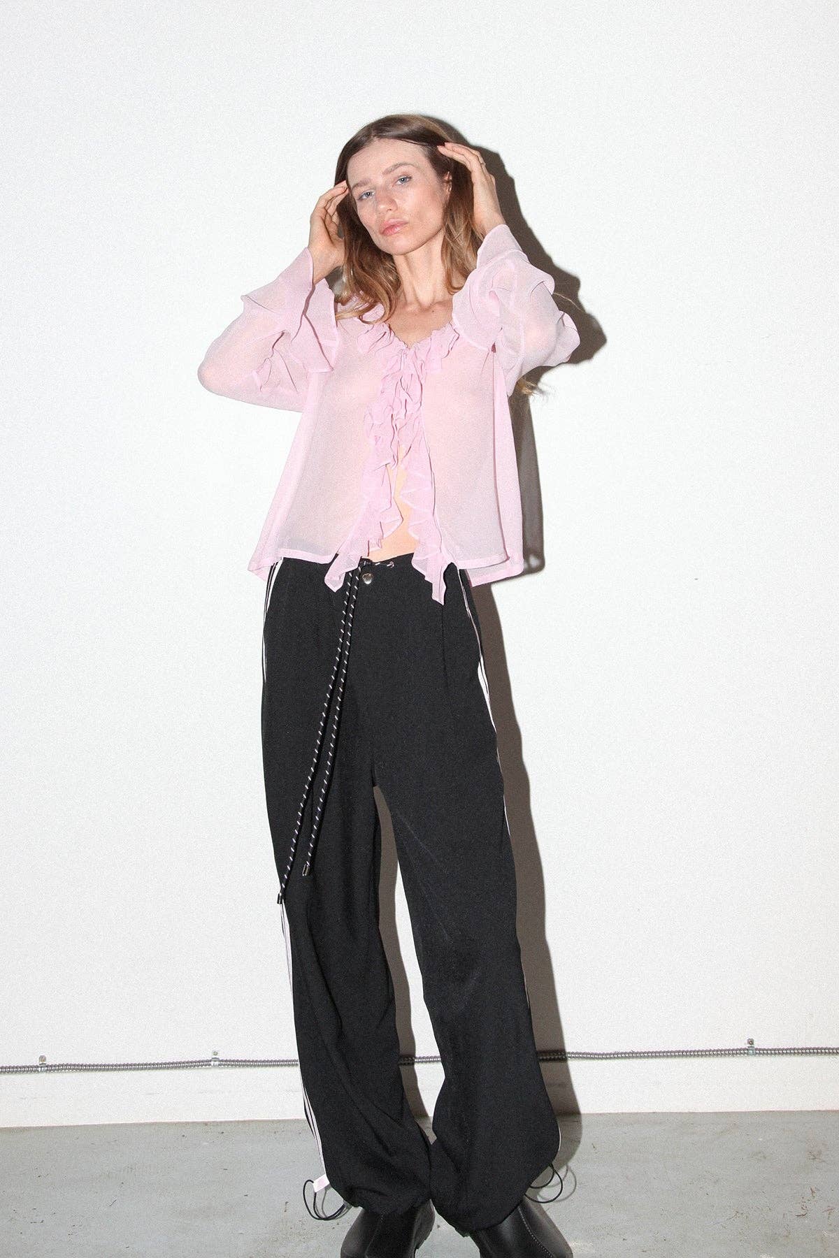 Coil Silk Top in Blush