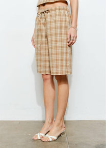 Silvie Cotton Plaid Bermuda Shorts