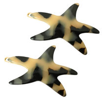 Star Fish cellulose Hair Clips Set of 2